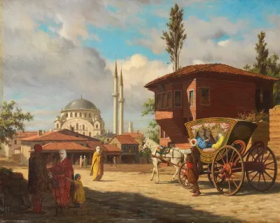 Figures Outside The Eyup Sultan Mosque Istanbul