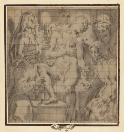 Figures Tending To The Wounded Saint Sebastian
