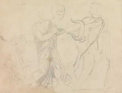 Figures With A Bull From Parthenon Frieze