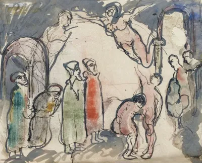 Figurkomposition Muligvis Skitse Til Eller Studie Efter Et Af Kunstnerens Malerier