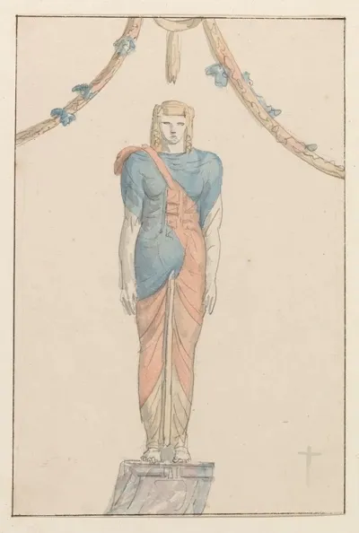 Figuur In Relief Op Tempel Van Isis Te Pompei