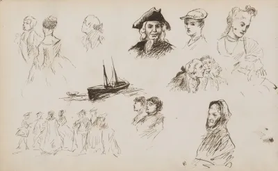 Figuurstudies En Een Zeilschip