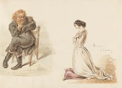 Figuurstudies Van Een Man En Een Jong Meisje