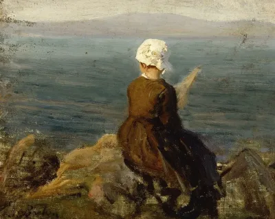 Fileuse Sur Les Rochers A Douarnenez