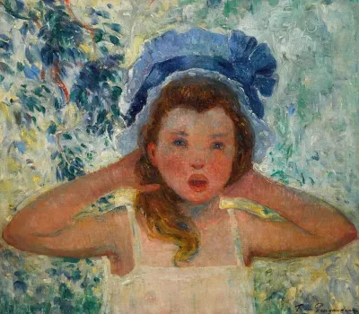 Fille De Lartiste Au Bonnet Bleu