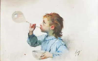 Fillette A La Bulle De Savon