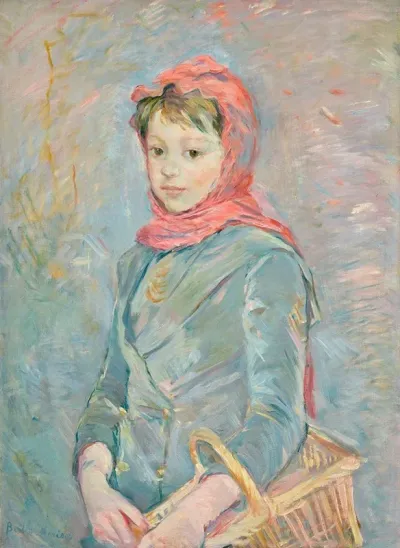 Fillette Portant Un Panier