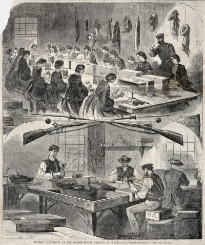 Filling Cartridges At The United States Arsenal At Watertown Massachusetts