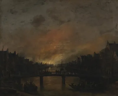 Fire At Amsterdam By Night