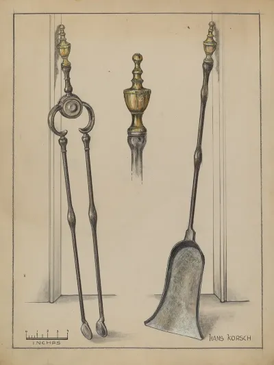 Fire Tongs Shovel And Jamb Hooks