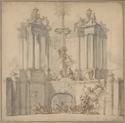 Fireworks Display For The Convalescence Of Louis Xv