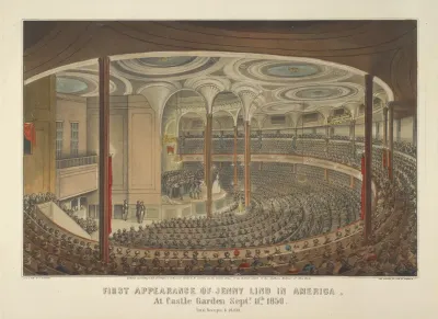 First Appearance Of Jenny Lind In America At Castle Garden Septr 11th 1850 Total Receipts 26238
