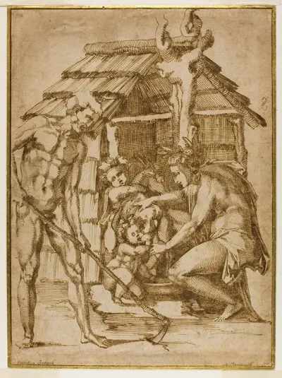 First Family Before A Shelter