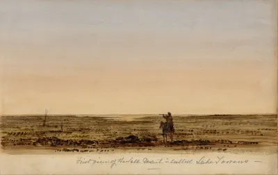 First View Of The Salt Desert Called Lake Torrens