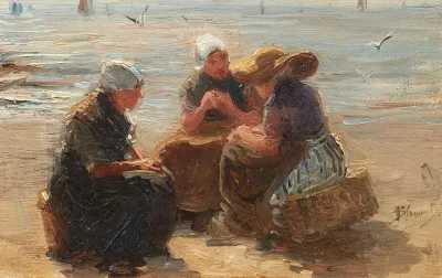Fischerfrauen Am Strand