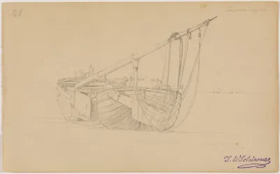 Fischerkahn Am Strand Von Scheveningen Fol 21