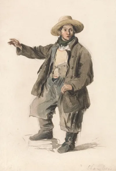 Fish Porter In A Straw Hat