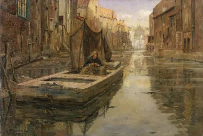 Fisherman On The Oude Houtlei In Ghent