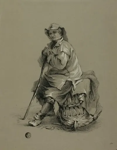 Fisherman Seated On Lobster Pot