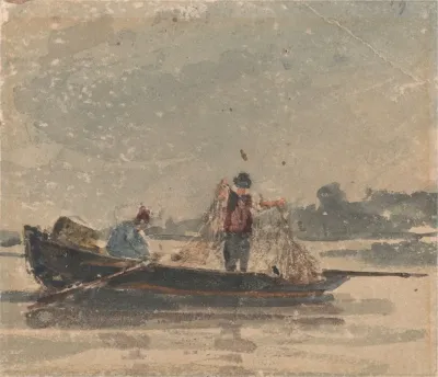 Fishermen Drawing A Net