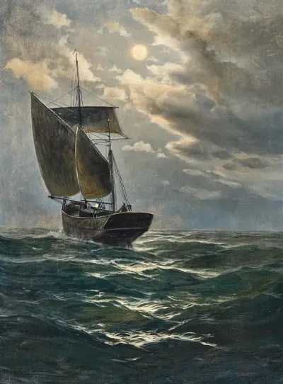 Fishermen In The Moonlight