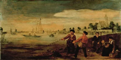 Fishermen On The Bank Of The Amstel Near The Pauwentuin Amsterdam