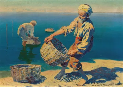 Fishermen With Baskets At The Bosphorus