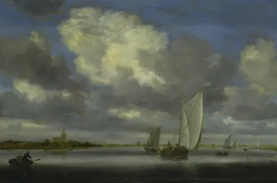 Fishing And Sailing Boats Under A Broad Sky