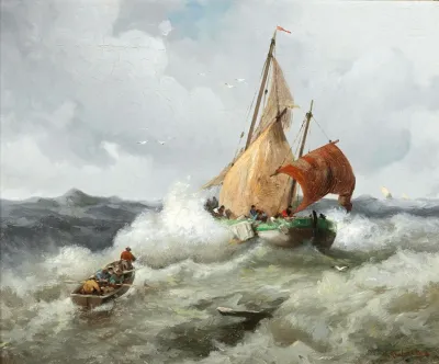Fishing Boat In A Rough Sea