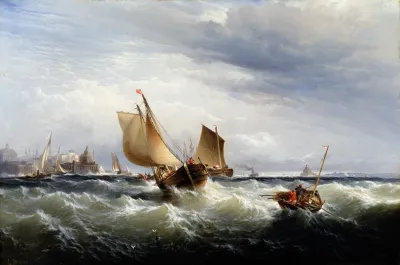 Fishing Boats Beating Up To Windward