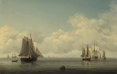 Fishing Boats In A Calm Sea