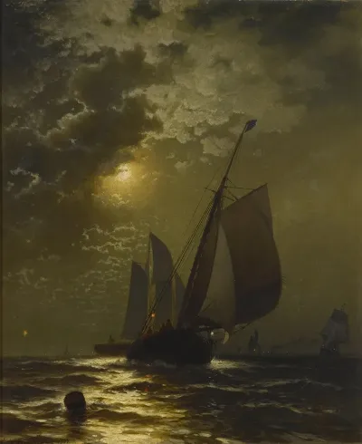 Fishing Boats In The Moonlight