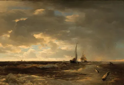 Fishing Boats On A Choppy Sea
