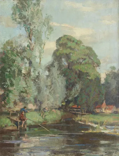 Fishing By A Riverside