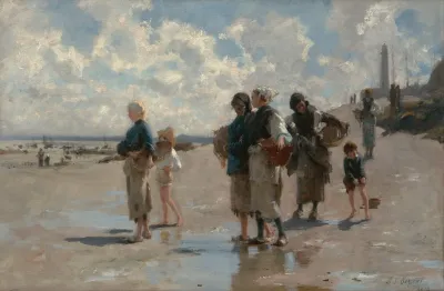 Fishing For Oysters At Cancale
