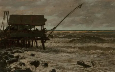 Fishing Hut Off Pierhead Viareggio Italy