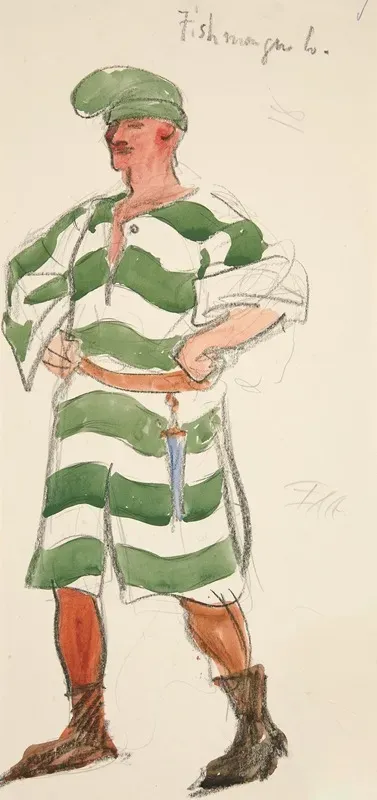 Fishmonger Costume Sketch For Henry Irvings Planned Production Of King Richard Ii