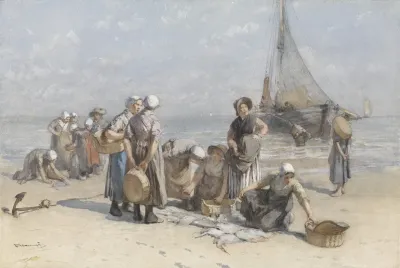 Fishwives On The Beach At Scheveningen