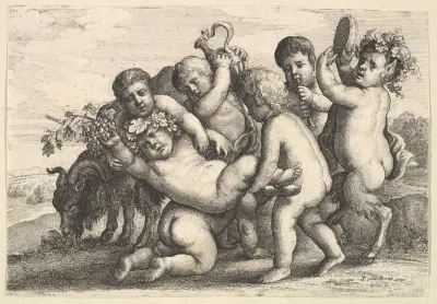 Five Boys Two Satyrs And A Goat