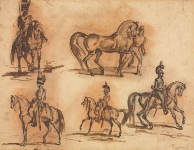 Five Equestrian Studies Cavalrymen