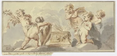 Five Putti At A Sacrificial Altar