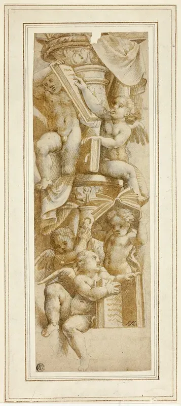 Five Putti With Books