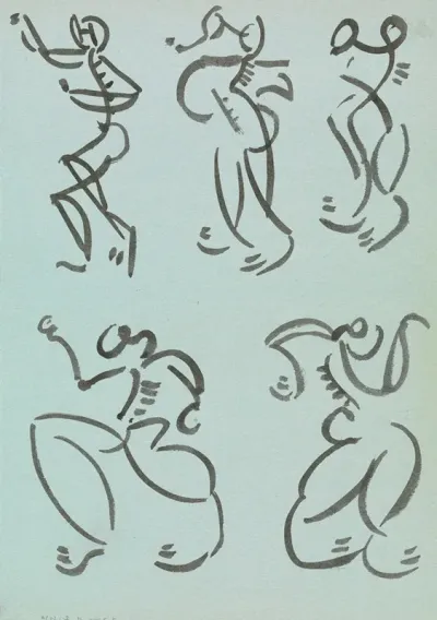 Five Studies Of Dancing Figures
