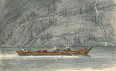 Fjordlandskab Med Robad Kroderen Norge