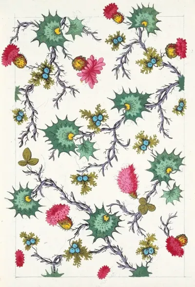 Floral Design For Printed Textile Pl Xv