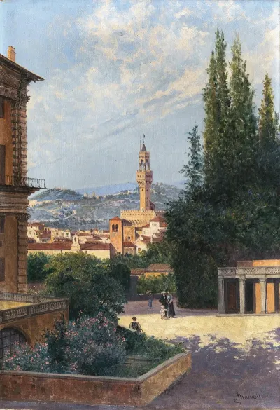 Florence A View Of Palazzo Vecchio From Boboli Gardens