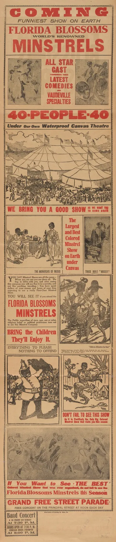 Florida Blossoms Minstrels 40 People 40