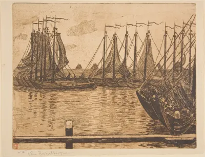 Flotille De Peche Volendam Bateaux En Rade