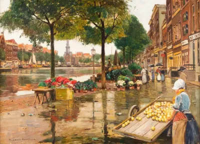 Flower Market In Amsterdam