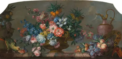 Flowerpiece With Vases And A Parrot